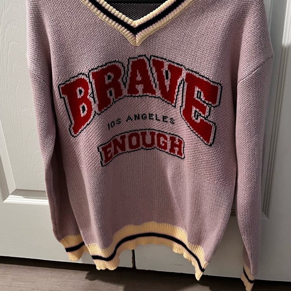 Fashion Nova V-Neck Sweater - Purple and Red